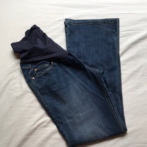 Med wash, flare jeans maternity